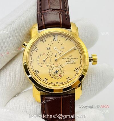 TWS Factory Swiss Vacheron Constantin Malte Dual Time Regulateur 42005 Automatic Watch All Gold watches