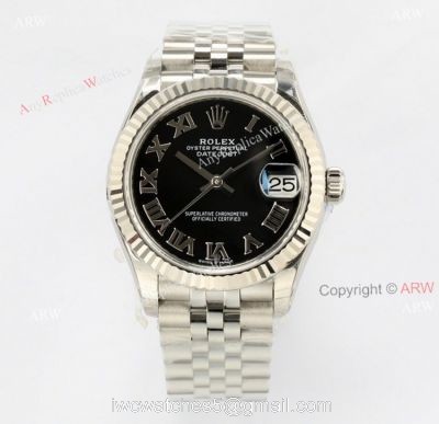 1:1 EW Factory 31mm Rolex Datejust Black Dial Roman Numerals Swiss Replica Watch watches