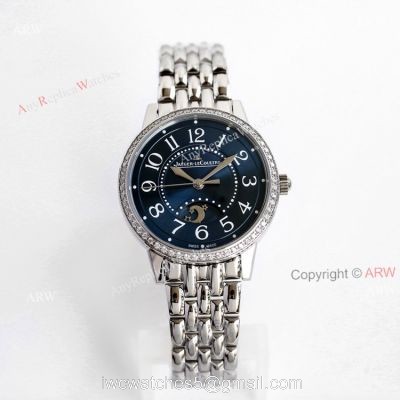 (GF) Swiss knckoff Jaeger Lecoultre Rendez-Vous Moon Blue Dial Watch with Diamonds watches