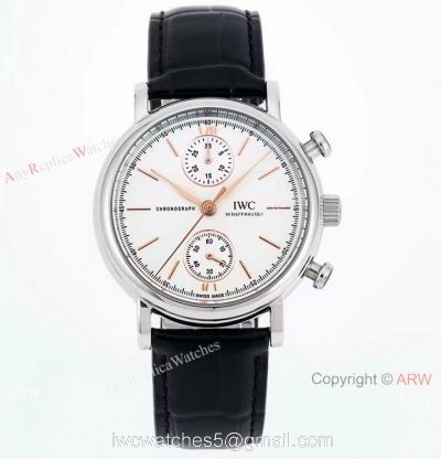 Swiss Replica IWC Portofino 7750 Chronograph 39mm Watch Rose Gold Markers watches