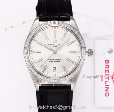 Replica White Dial Breitling Womens Watch With Diamonds For Women watches