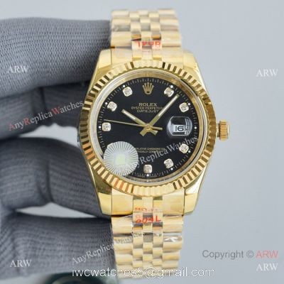 Swiss Quality Rolex Datejust II Citizen 8215 Watch Gold and Black watches