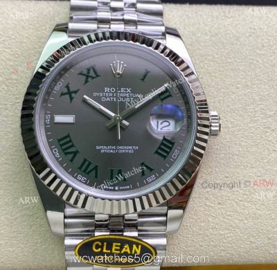 Fake Clean Factory 904L Rolex 126334 Wimbledon Datejust 41 Jubilee Watch watches