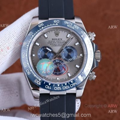 2022 New Swiss Quality Rolex Daytona Citizen 8215 Watch Blue Bezel Oysterflex Rubber Strap watches