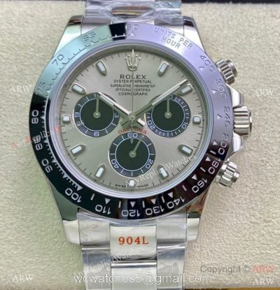 Swiss Copy Rolex Daytona 7750 904l Steel Grey Dial Ceramic Bezel Watch 40mm watches