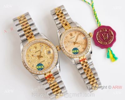 Two Tone Gold Face Replica Rolex Datejust Watch Citizen 8215 Movement watches