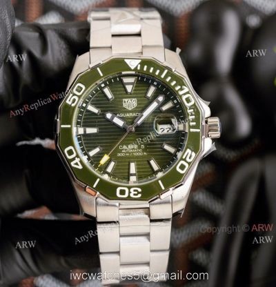 New Tag Heuer Aquaracer Green 43mm Stainless Steel Replica Watches watches