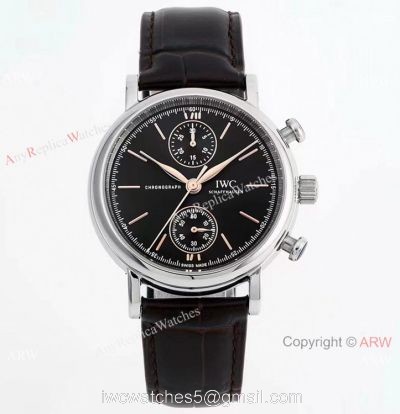 Swiss Replica IWC Portofino 7750 Chronograph 39mm Watch Black watches