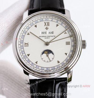 TWS Factory Swiss Replica Vacheron Constantin 3100v Historiques Calendrier Complet 1948 Watch White Dial watches
