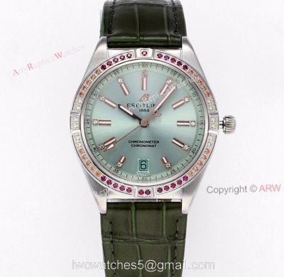 Buy Breitling Chronomat For Women Replica Watches Green Dial watches