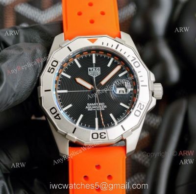 New Tag Heuer Aquaracer 43mm Automatic Replica Watch Special Edition Orange Rubber Band watches