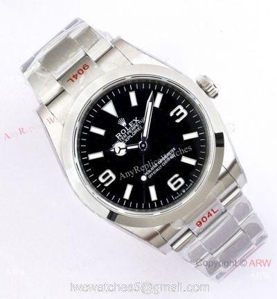 (EW Factory)Rolex Explorer 36mm EWF 3230 904L Stainless Steel Black Dial Bracelet watches