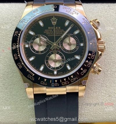 Swiss Copy Rolex Daytona A7750 Chronograph Watch 40mm Ceramic Bezel Oysterflex Strap watches