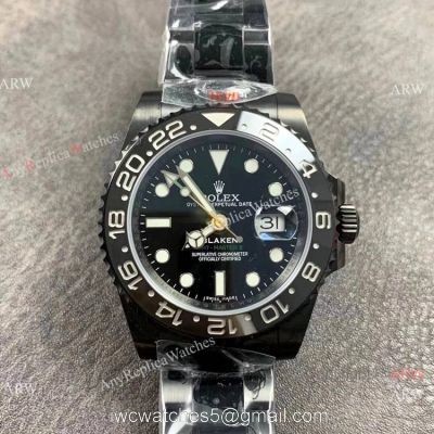 GS Factory Rolex GMT-Master II Blaken Swiss 2824 Watch Black Venom DLC case 40mm watches