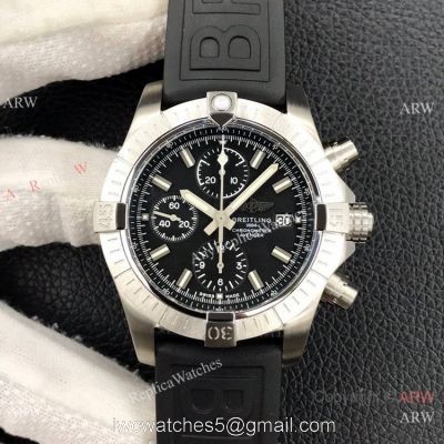 Grade AAA Clone Breitling Avenger Chronograph 43 A7750 Watch Black Rubber Band watches