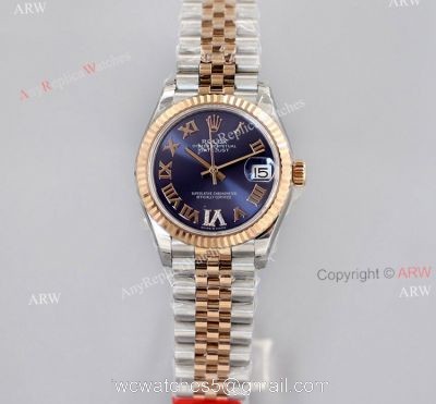 1:1 Best Rolex Datejust Blue Dial Fluted Bezel 31mm EW Factory Replica Watches watches