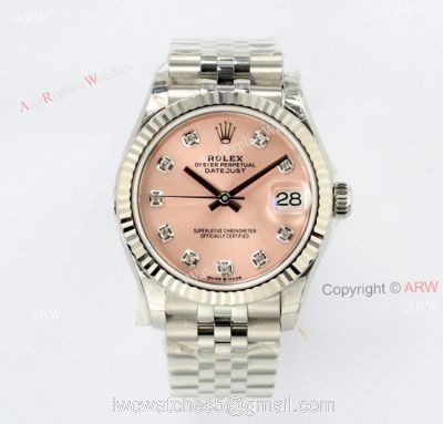 EWF Rolex Oyster Perpetual Datejust 31 Pink Face with diamonds Swiss Super Clone Watch watches