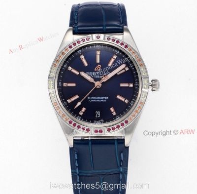 New Breitling Womens Chronomat South Sea Blue Dial Replica Watch 36mm watches