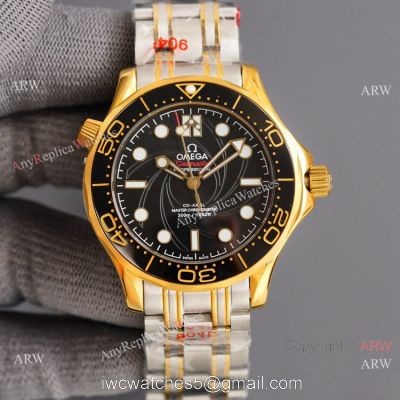 Swiss Quality Omega Seamaster James Bond Limited Edition 300m Watch 8215 Two Tone Case watches