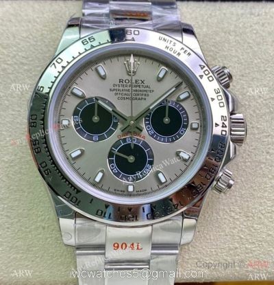 Highest Quality Rolex Daytona Gray Face 904L Stainless Steel Watch 7750 Chrono 40mm watches