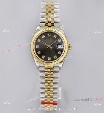 (EW)Swiss Clone Rolex Datejust 31 Jubilee Watch 2-Tone Rhodium grey Dial watches