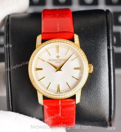 NEW! Swiss Grade Vacheron Constantin Traditionnelle Ultra Thin Women Watch 9015 Gold Diamond watches
