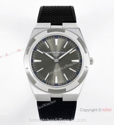 Grade 1A Copy Vacheron Constantin ultra thin Overseas 40mm Watch Rhodium Grey Dial 8F Swiss 9015 watches