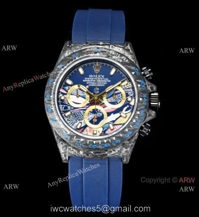 New! TW Factory Rolex Daytona Carbon Motley 7750 Chrongraph Watch Blue Oysterflex Strap watches