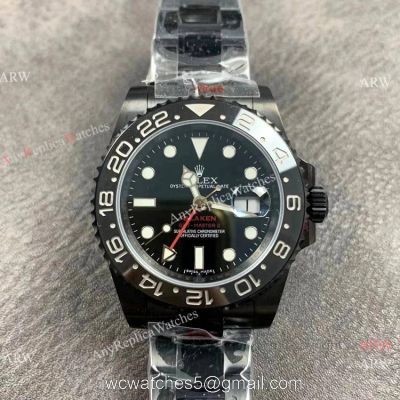 GS Factory Rolex Blaken GMT-Master II 40 Swiss 2824 Watch DLC Black New Single Red watches