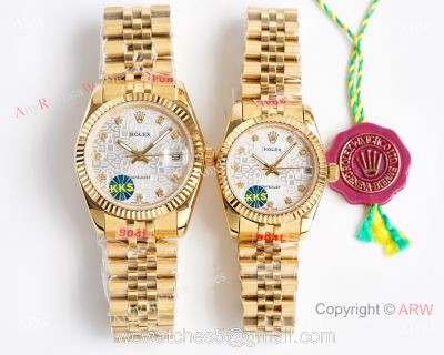 Knock-off ROLEX Datejust All Gold Citizen 8215 White Dial 28mm/36mm Watch watches