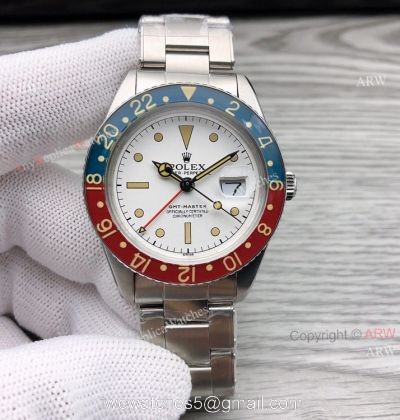 Replica Vintage Rolex GMT-Master 6542 White Face Asia 2836 Rolex Oyster Watch watches