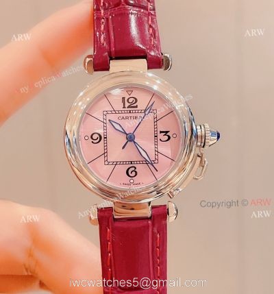 New Cartier Pasha WomenS Watch 35mm Pink Face High End Replica watches