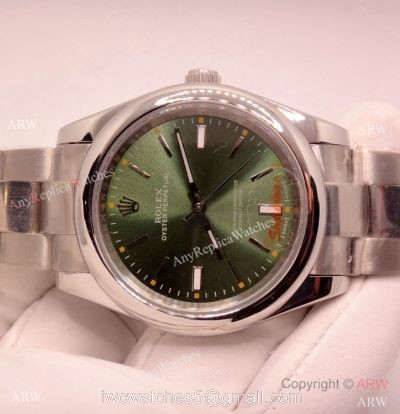 Copy Rolex Oyster Perpetual Olive Green Dial Stainless Steel Watch 39mm for Men watches