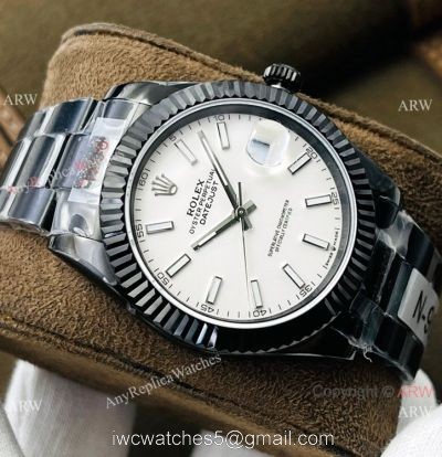 Swiss Copy Rolex Datejust 41 Black Venom DR Factory 2824 Watch BlackSteel White Dial watches