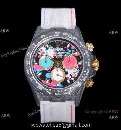 NEW! Super Clone Rolex DIW Daytona Carbon Motley Wrist Yellow Gold Crown TW Factory 7750 watches