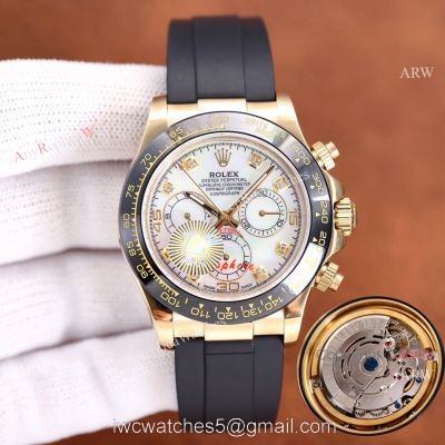 Knock-off ROLEX Daytona White Chronogarph Dial Rubber Strap 40MM Watch watches