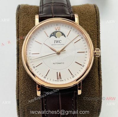 Swiss Replica IWC Portofino Moon watch IWS Factory Cal.35800 Rose Gold Case watches