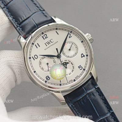 Top Replica IWC Portuguese White Face Moonphase Stainless Steel Case Watch watches