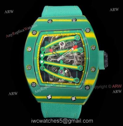 High End Replica Richard Mille 59-01 Tourbillon Yohan Blake Green Watch watches
