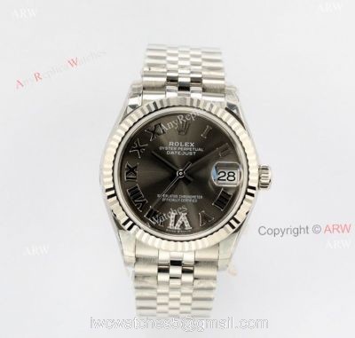 New Rolex Oyster Perpetual Datejust Grey Face With Diamond VI Roman Numerals Best Copy Watch watches