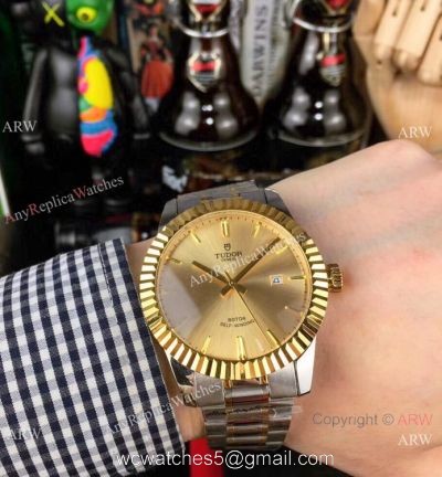 Tudor Geneve m12510 Copy Watches Two Tone Champagne Dial watches