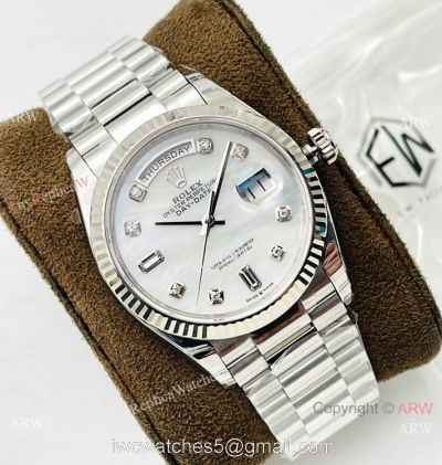 EW Factory V2 Replica Rolex DayDate 40mm 3255 White MOP Dial President Watch with nfc card watches