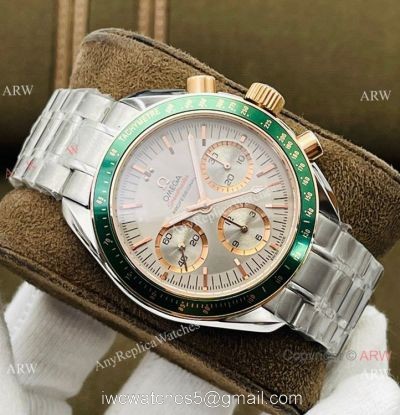 2021 New! Swiss Omega Speedmaster 7750 Watch Green Bezel Stainless Steel watches