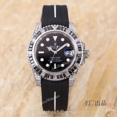 Swiss Quality Rolex Submariner Citizen 8215 Watch Black Dial Rubber B Strap watches