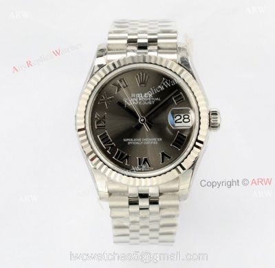 1:1 Copy EWF Rolex Datejust 31mm Jubilee Bracelet Grey Dial Best Replica Watches watches