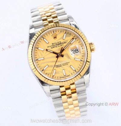 (EW)2021 New Rolex Datejust 36 Gold Palm Face Jubilee Strap Watch Swiss 3235 Movement watches