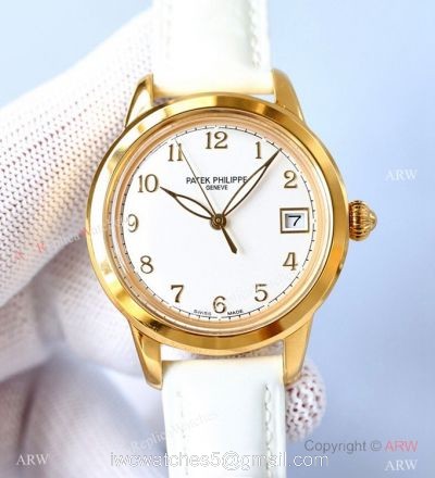 Swiss 9015 Patek Philippe Calatrava Replica Watch Yellow Gold Case watches