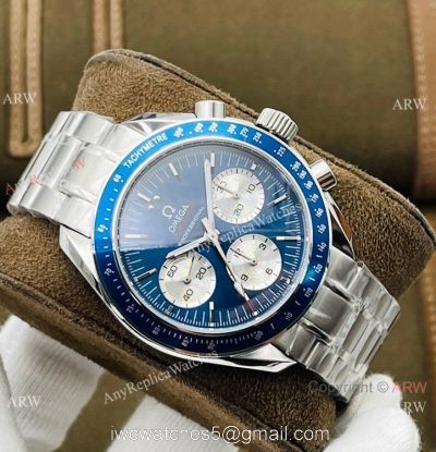 2021 New! Swiss Omega Speedmaster 7750 Watch Blue Bezel Stainless Steel watches