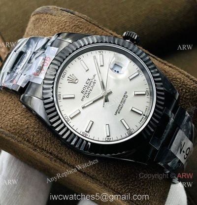 Swiss Copy Rolex Datejust Black Venom 41 DR Factory 2824 Watch Silver Dial watches