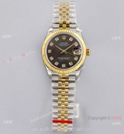 (EW)Swiss Copy Rolex 31-Datejust Jubilee Watch Diamond Markers Black MOP Dial watches